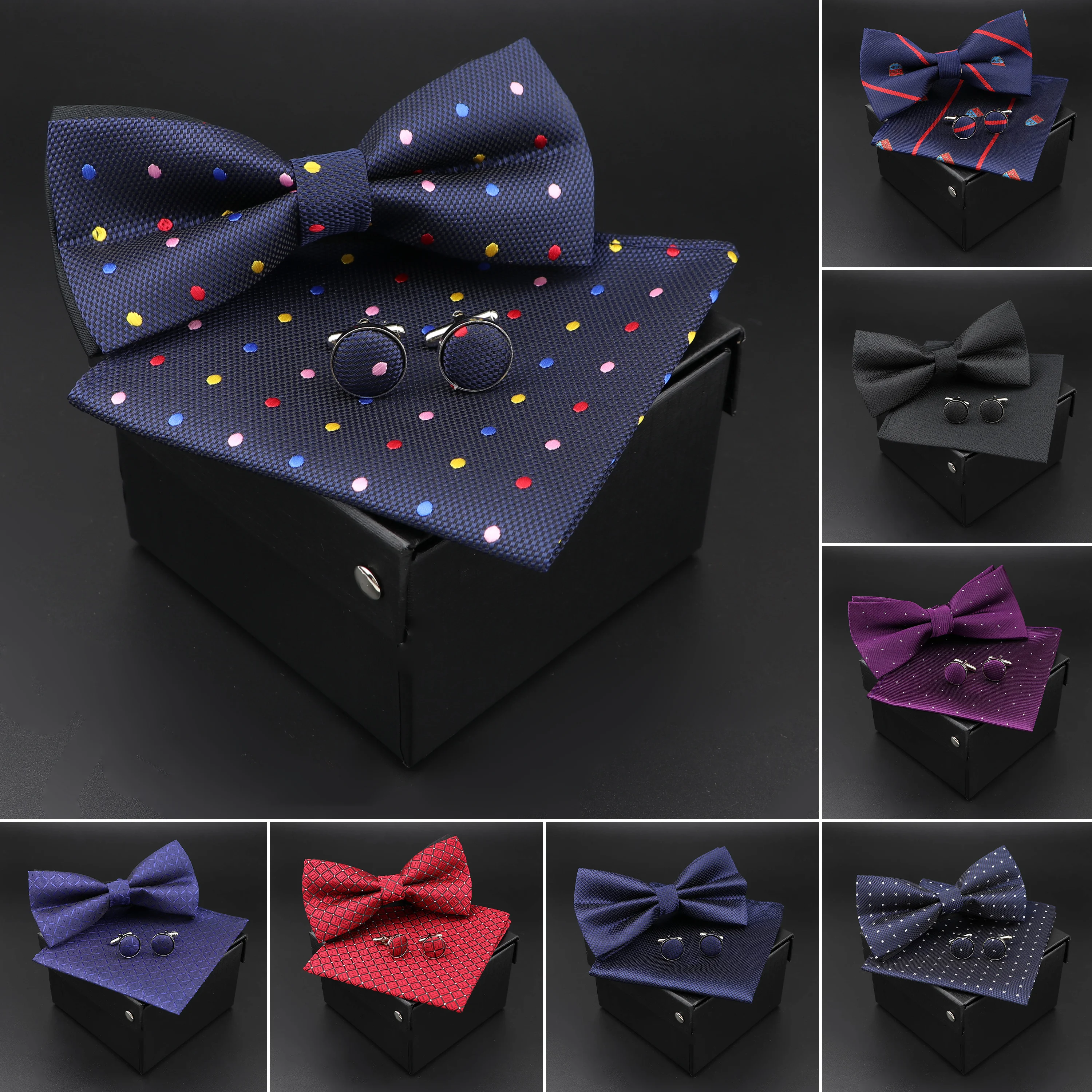 Solid Polyester Dots Bowtie Accessories